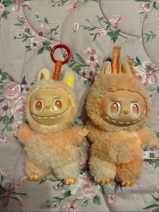The Monsters Other - The Monster Plush Toy set of 2 - Peach Fluffy Stuffed Animals, Pop Mart